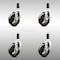 Service Caster 4 Inch 316SS Soft Rubber Swivel 1 Inch Expanding Stem Caster Set Brake SCC SCC-SS316EX20S414-SRS-TLB-1-4 - alternate 1